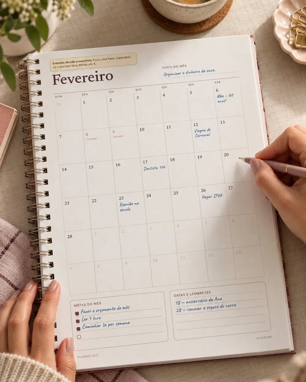 Planner Completo em uso